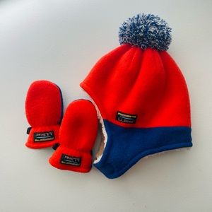LLBean Infant Mountain Classic Fleece Hat and Mitten Set